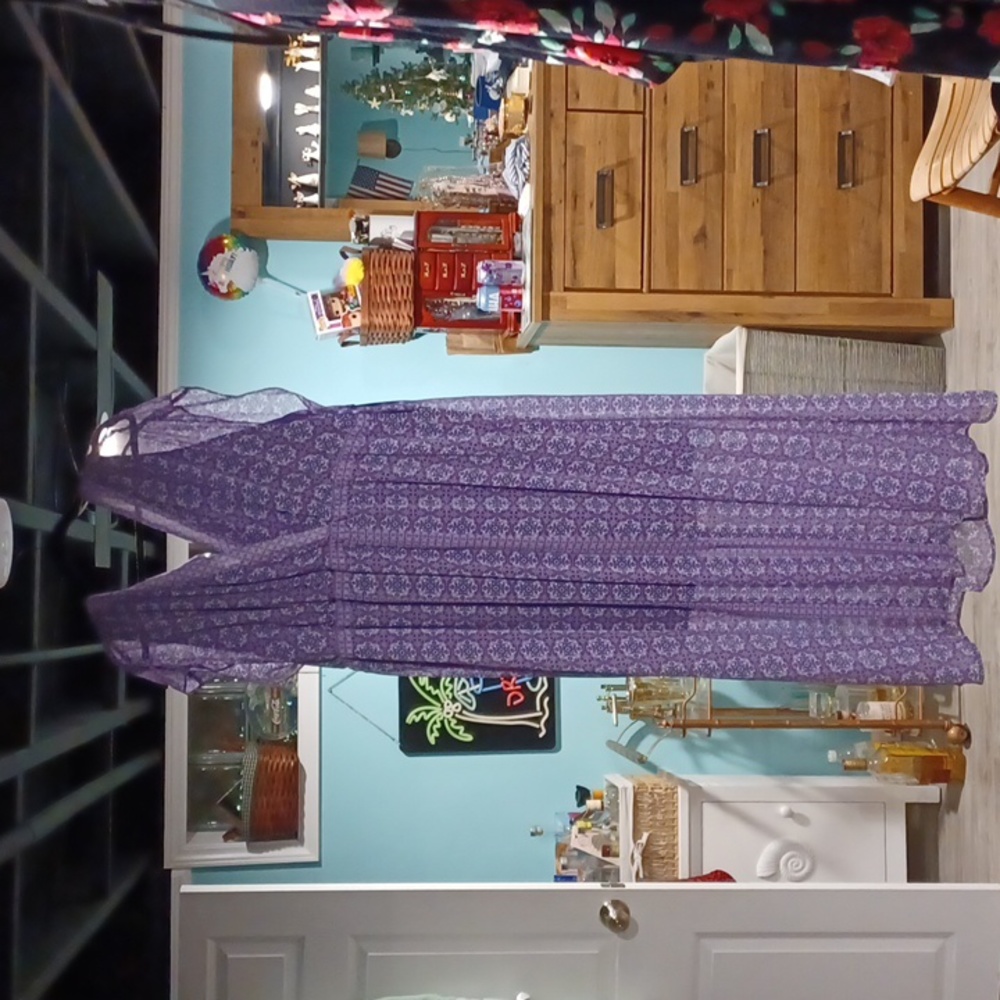 Lane Bryant long flowy summer dress 26/28 purple